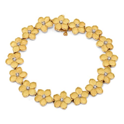 Pulseira Giovanni Flores com 16 Diamantes em Ouro Amarelo 18k 126283