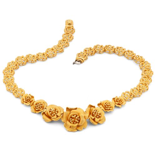 Colar Prima Gold Floral em Ouro Amarelo 24k 135129