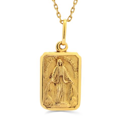 Pingente Medalha Nossa Senhora das Graças em Ouro Amarelo 18k 186104