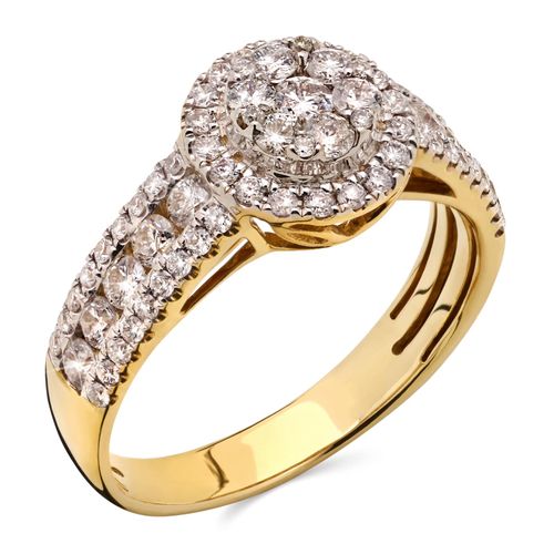 Anel de Ouro Florzinha com 77 Diamantes Aprox. 1,05 cts 191524