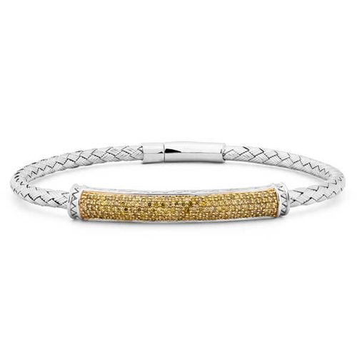 Bracelete de Prata com Diamantes Amarelos Aprox. 65 pts 138304