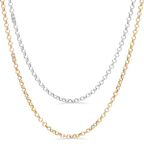 2 Correntes de Prata com Diamantes Eva Larue 131519