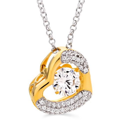 Pingente de Prata Dancing Diamond Coração com Zircônias 147676