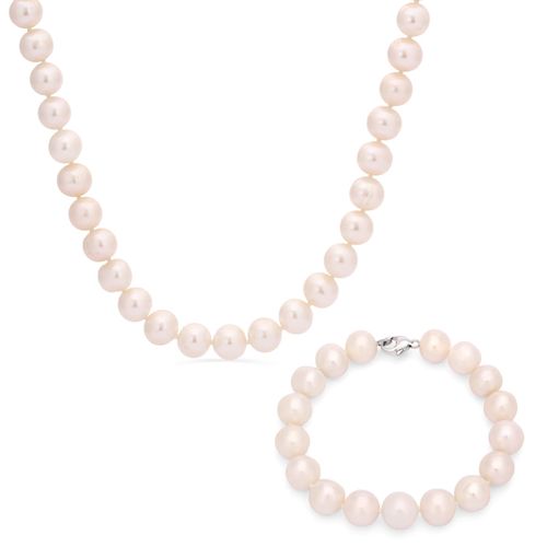 Conjunto de Colar e Pulseira em Pérolas Brancas 149560