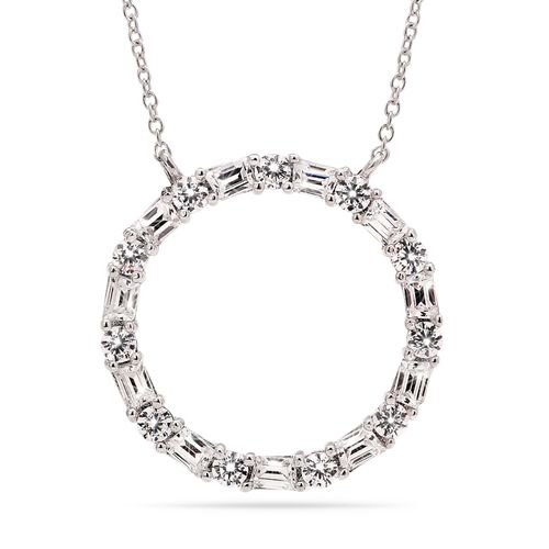 Pingente Circulo com 22 Zirconias Prata 183456