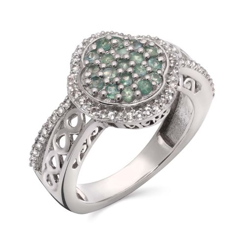 Anel de Prata com Alexandrite e Topázio Branco Aprox. 84 pts 174497