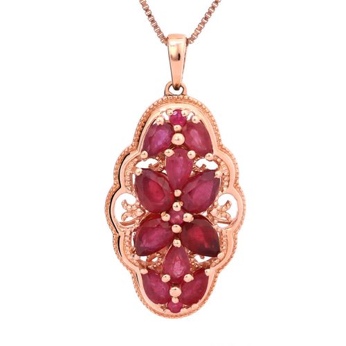 Pingente de Prata Floral com Rubis Aprox. 3 cts 177133