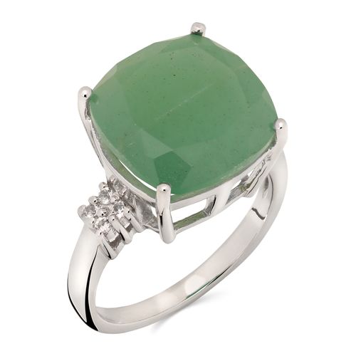 Anel de Prata com Calcedonia e Topázios Brancos Aprox. 7 cts 156571