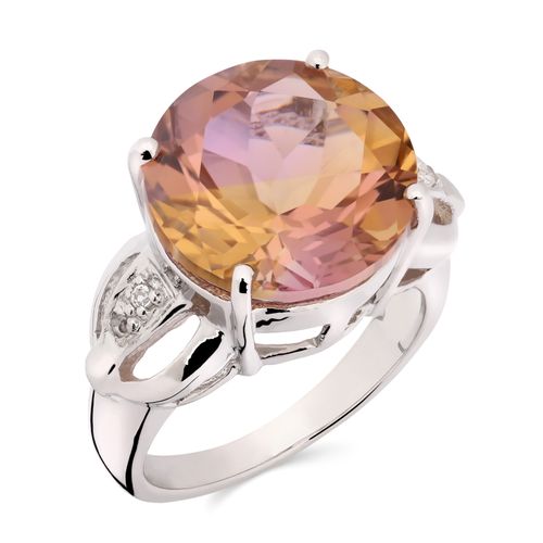 Anel Citrino Bicolor Aprox. 9 cts em Prata 158509