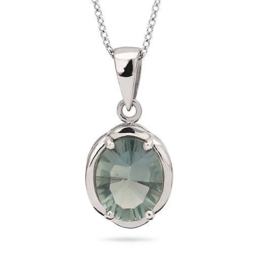 Pingente de Prata com Fluorita Verde Aprox. 2,13 cts 159078