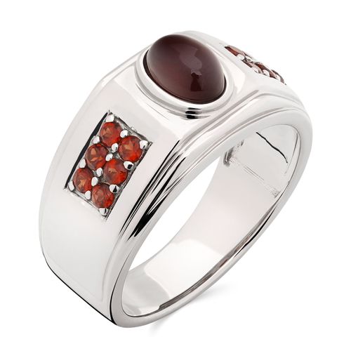 Anel com Granadas Mozambique Aprox. 1,14cts Prata 161540