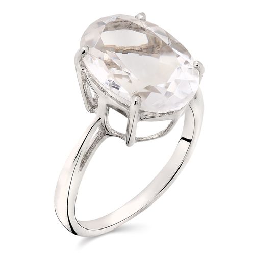 Anel com Quartzo Branco Prata 163394