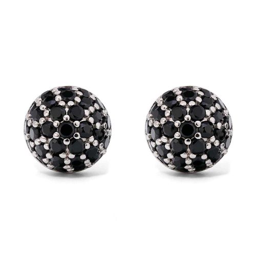 Par de Brinco de Prata com Zirconias Negras Aprox. 1,82 cts 183634