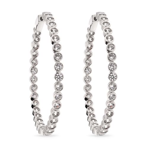 Par de Brinco de Prata Argola com Zirconias Aprox. 10,6 cts 183578