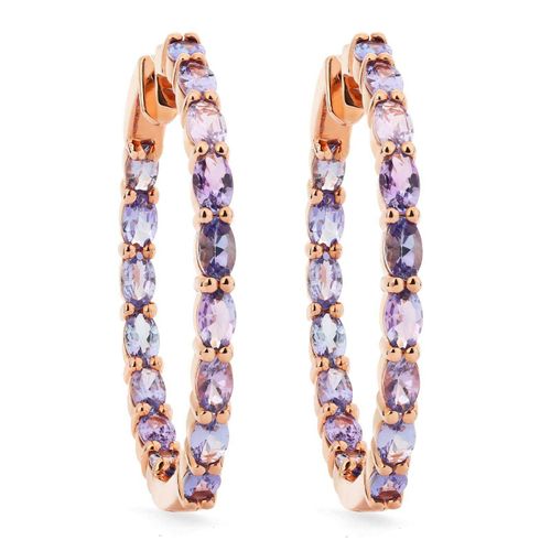 Par de Brinco Argola de Prata com 32 Tanzanitas Aprox. 7,3 cts 143151