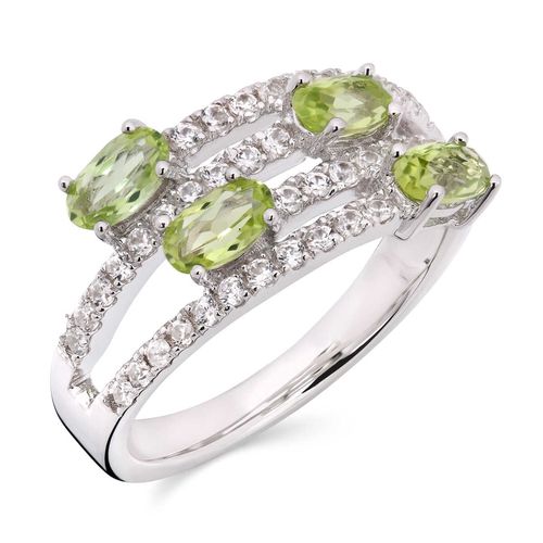 Anel de Prata com 4 Peridotos 150912