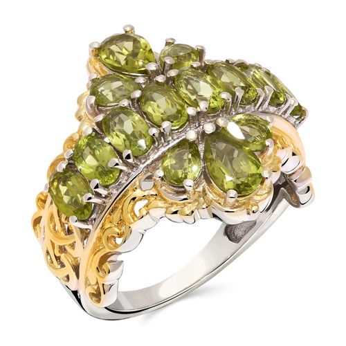 Anel 14 Peridotos Aprox. 3,11 Cts em Prata 183274