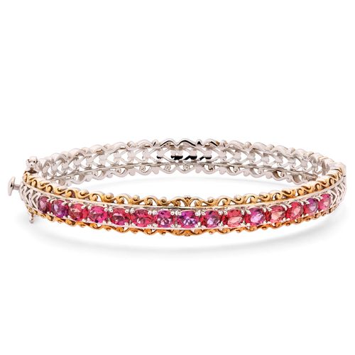 Bracelete Bixbite Prata com Detalhes Ouro Amarelo 14 kilates 183372