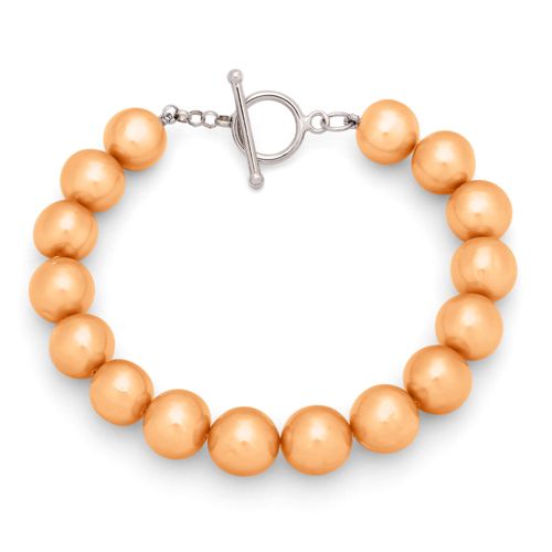 Pulseira de Prata com Pérolas Laranja 114671