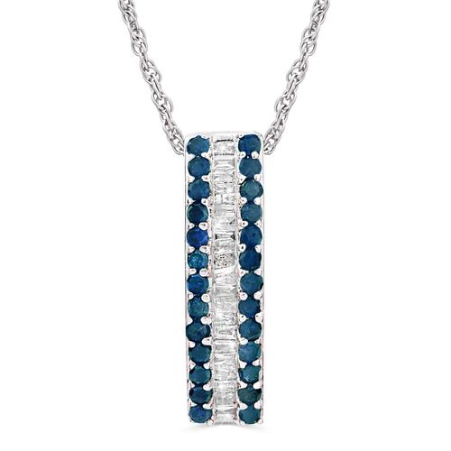 Pingente de Prata com Diamantes Azuis e Brancos Aprox. 48 pts 118305