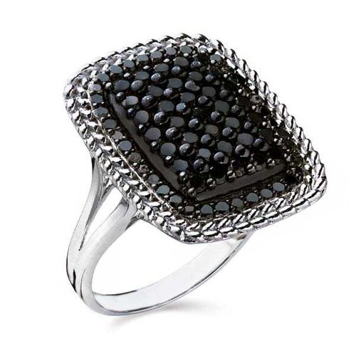 Anel de Prata com Diamantes Negros Aprox. 2 cts 129303