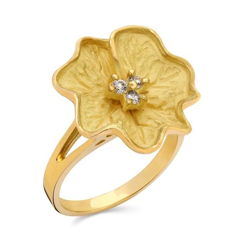 Anel Giovanni Flor de Ouro com Diamantes 125565