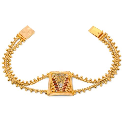 Pulseira Dupla Alshahba Trapézio com Minas em Ouro Amarelo 21k 142333