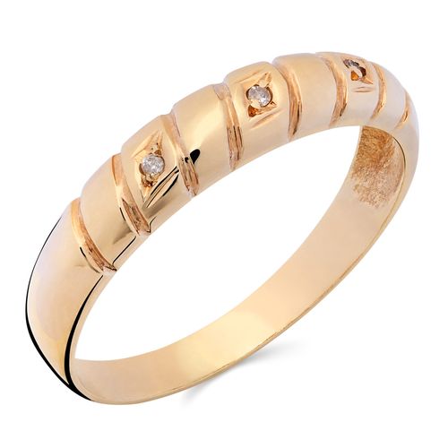 Anel Com 3 Diamantes Ouro Vermelho 146927