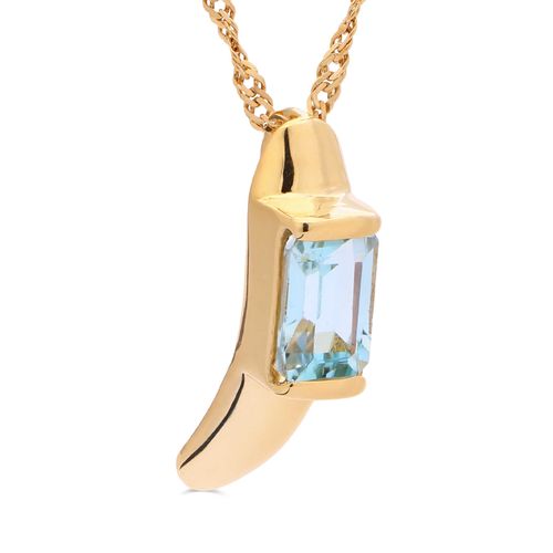 Pingente Topázio Azul em Ouro Amarelo 18k 190028
