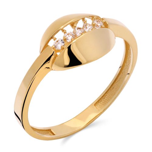 Anel com Zircônias em Ouro Amarelo 18k 190114