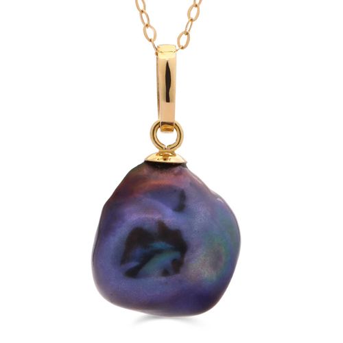 Pingente Pérola Keshi Furta-cor em Ouro Amarelo 18k 190471