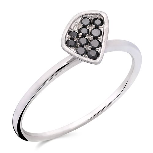 Anel de Ouro com Diamantes Negros Aprox. 15 pts 18k 190753