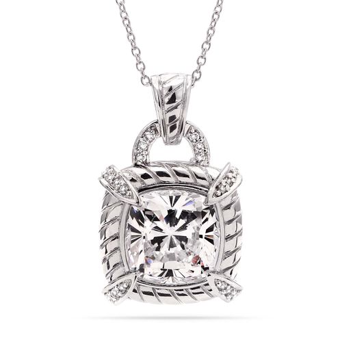 Pingente de Prata Quadrado com Zirconias Aprox. 7,8 cts 183499
