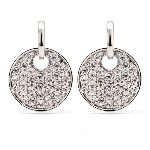 Par de Brinco de Prata Redondo com Zircônias Aprox. 4,07 cts 183530