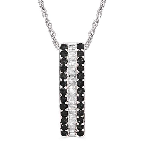 Pingente de Prata com Diamantes Negros e Brancos Aprox. 48 pts 118307