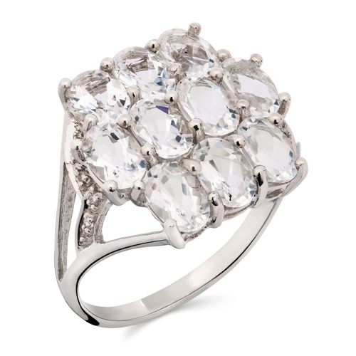 Anel de Prata com Petalites Aprox. 3,72 cts e Tópazios Bracos 171933