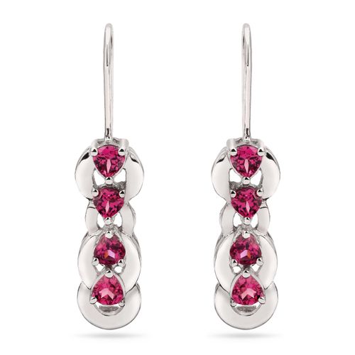 Par de Brinco de Prata com 8 Rodolitas Aprox.1,43 cts 172383