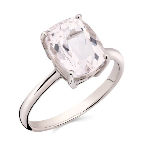 Anel Kunzita Retangular Aprox. 3,18 cts Prata 172351