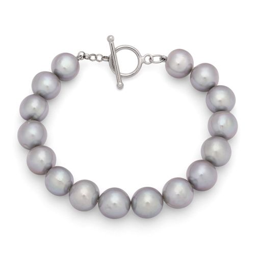 Pulseira de Prata com Pérolas Cinza 114670