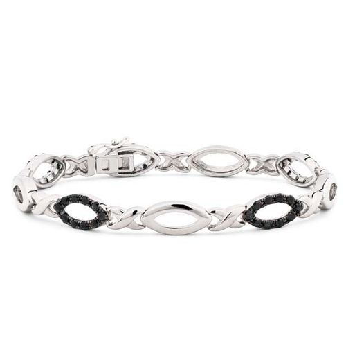 Pulseira de Prata com Diamantes Negros Aprox. 1,25 cts 123012