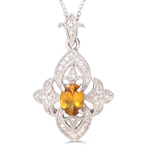 Pingente com Sfene Zircônias Diamantes  Prata 160755