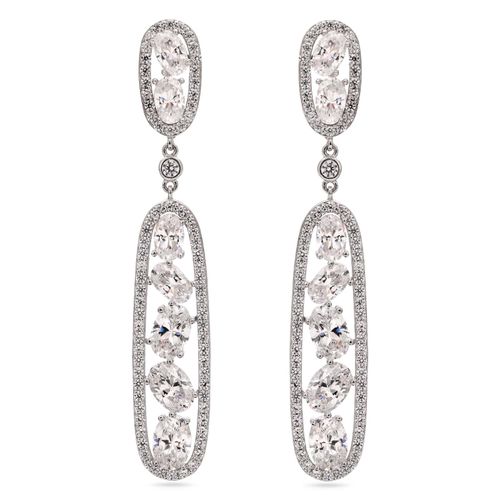 Par de Brinco de Prata com Zirconias Aprox. 7,87 cts 183565