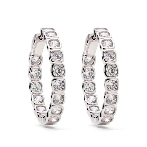 Par de Brinco de Prata com Zircônias Aprox. 13,3 cts 183586