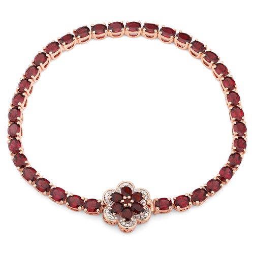 Pulseira em Prata com Rodolita e Flor em Granada 151447