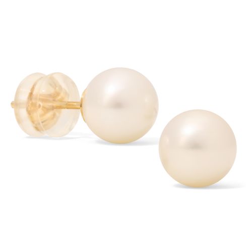Par de Brincos de Ouro Amarelo com Pérolas Brancas 14 K 147950