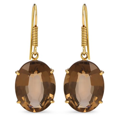 PAR DE BRINCO TOP. FUME OVAL TOT= 15CT AU AM 18K <AROS: DIM. 197054