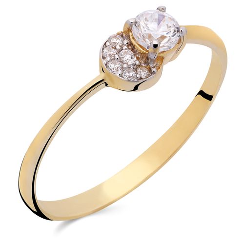 Anel Com Zircônias Ouro Amarelo 185647