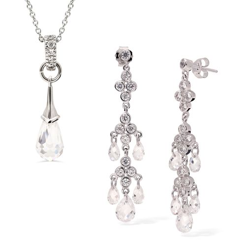 Conjunto Chandelier gota Briolet, Prata 188926