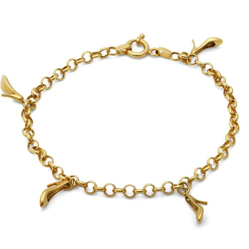 Pulseira Elos com Berloques Sapatinhos - 20 cm Au Am 18k 194781