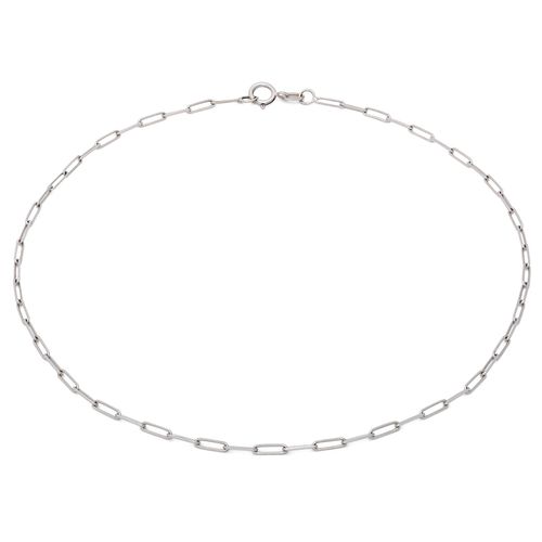 Tornozeleira Malha Elos Ovais Em Ouro Branco18k 191400